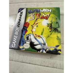 Earthworm Jim (Nintendo Game Boy Advance, 2001) COMPLETE w/ Box manual game #H1